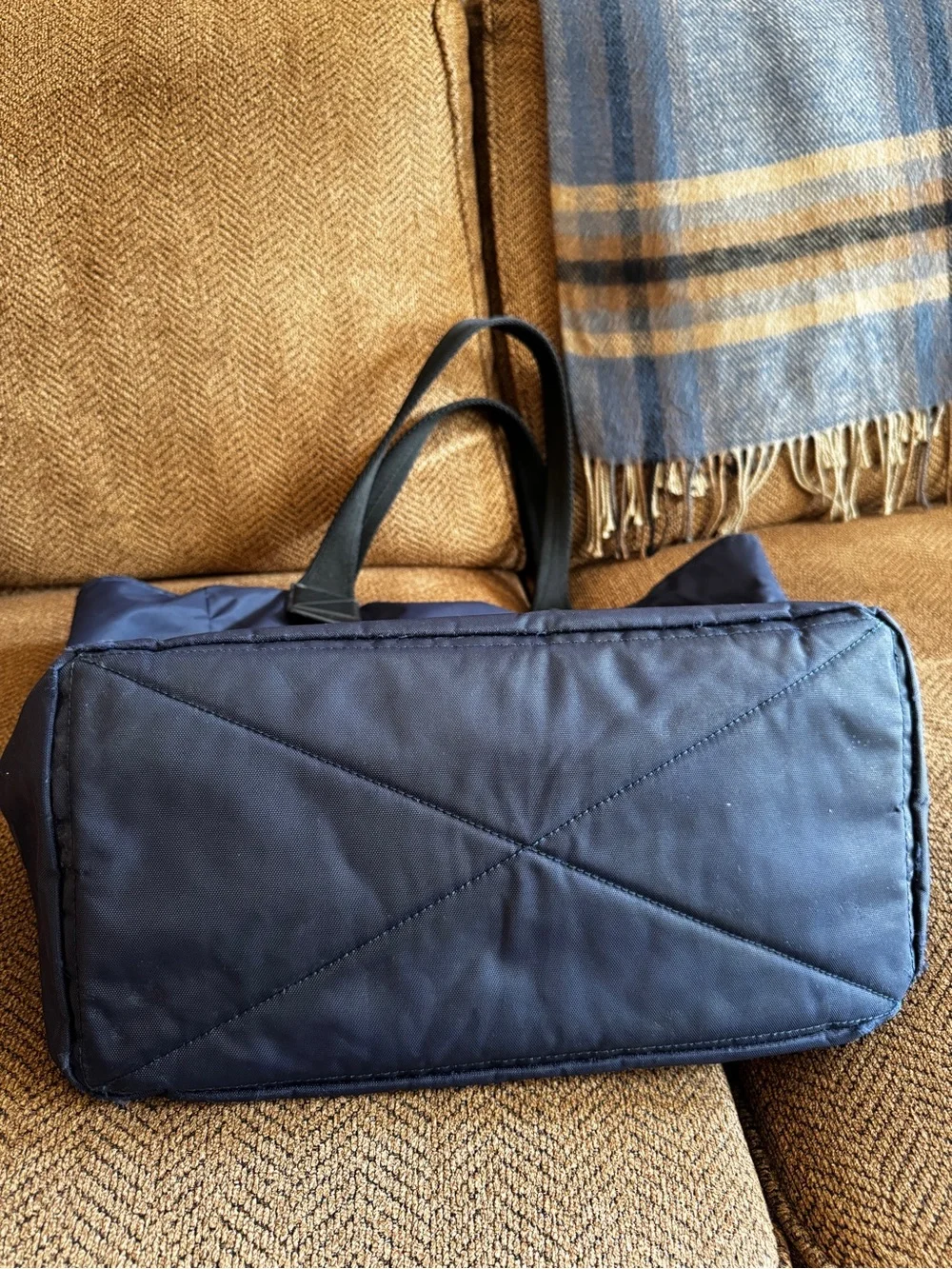 Marc Jacobs Navy and Black Nylon Tote with Gold Zipper